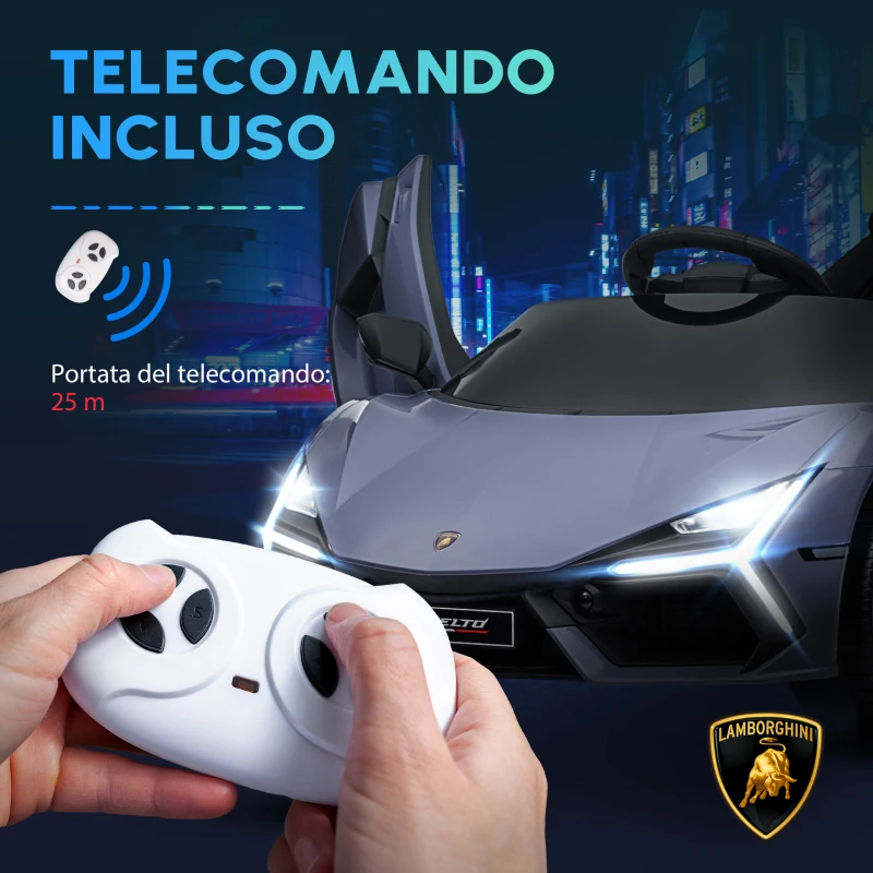 AIYAPLAY Auto Elettrica per Bambini da 3-5 Anni, Guida Dolce, Telecomando, Clacson, Plastica e Metallo, Grigio
