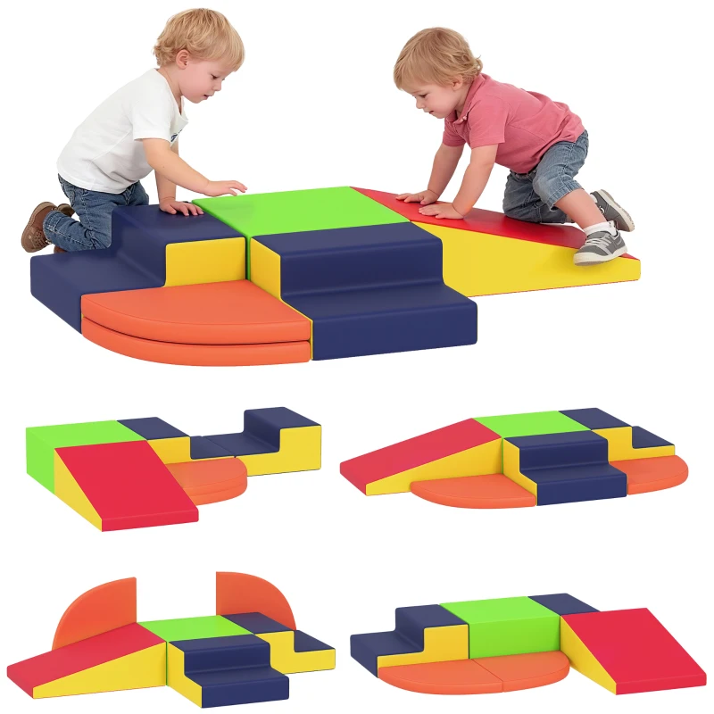 AIYAPLAY Juego de 6 Bloques de Espuma para Niños con Base Antideslizante para Escalar y Gatear Multicolor