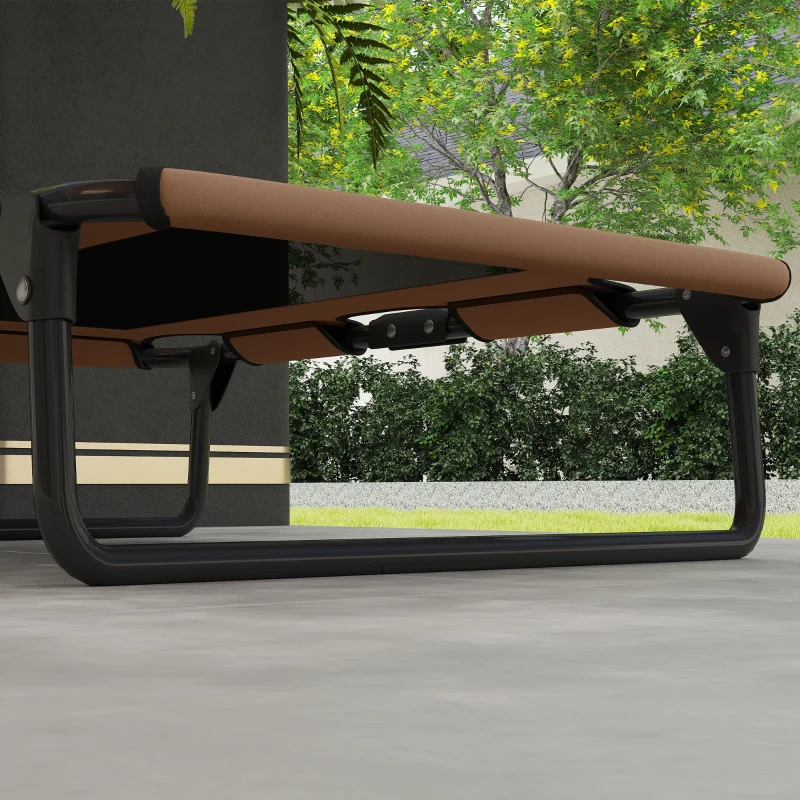 PawHut Erhöhtes Hundebett klappbar Haustierbett, Outdoor Hundeliege mit Netzdesign Kaffee Oxford 75 x 51 x 18 cm