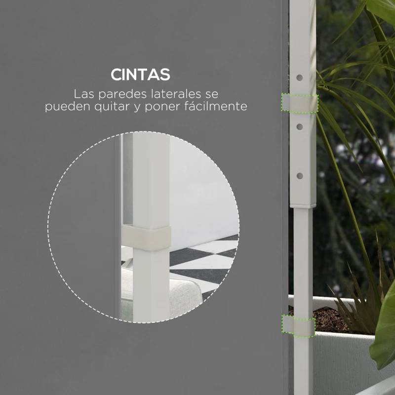 Outsunny 2 Paredes Laterales para Carpas 300x200 cm con Ventana Enrollable y Puerta con Cremallera para Carpa 3x3 m o 3x6 m Gris