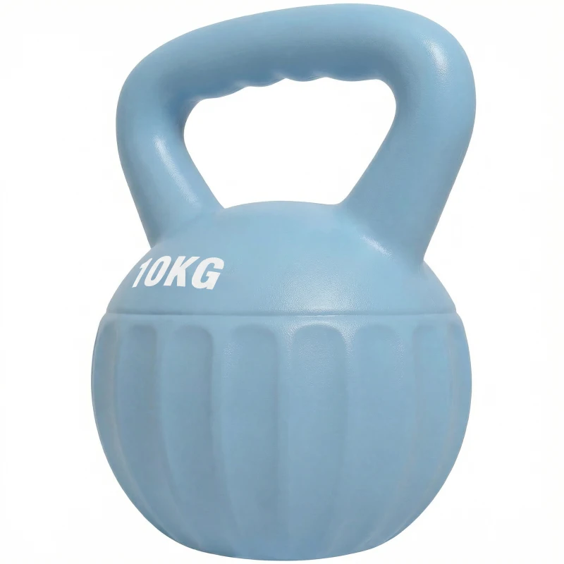 SPORTNOW Kettlebell Kugelhantel 6 kg Gewicht-Hantel mit Sand befüllt für Anfänger Zuhause Krafttraining 21 x 21 x 27 cm Blau
