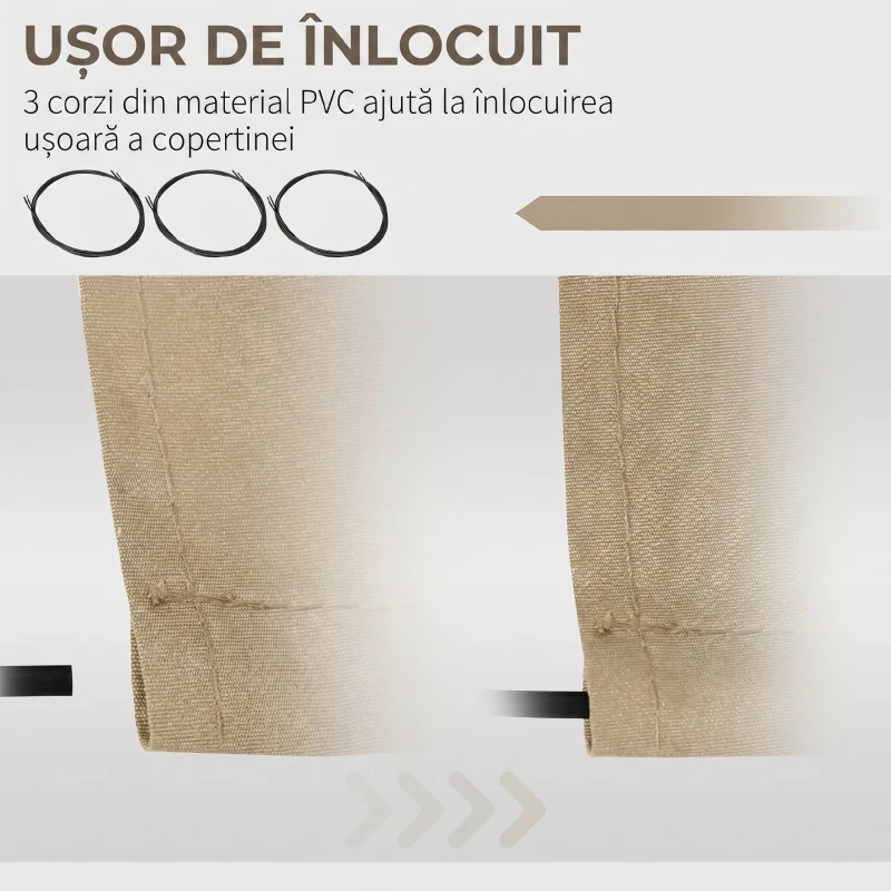 Outsunny Prelata de Schimb pentru Copertina Parasola Retractabila, Acoperire din Poliester Anti-UV