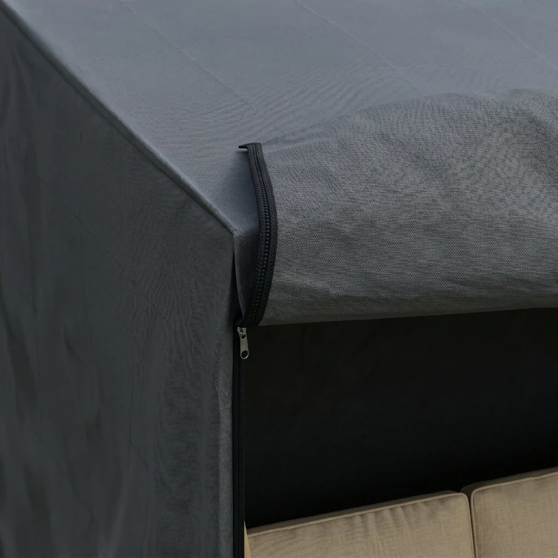 Outsunny Husă pentru Balansoar de Grădină cu 3 Locuri, Impermeabilă și Anti-UV, 220x125x172 cm, Negru