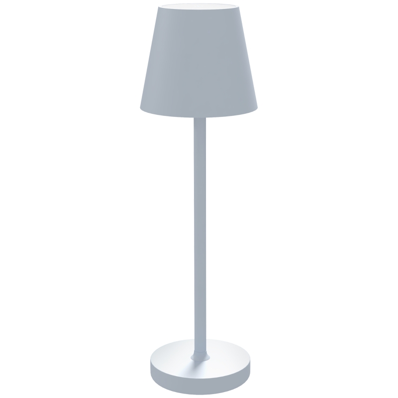 HOMCOM Lámpara de Mesita de Noche Inalámbrica con Luces LED Lámpara de Mesa USB-C Recargable 3 Colores Ø11,2x36,5 cm Gris