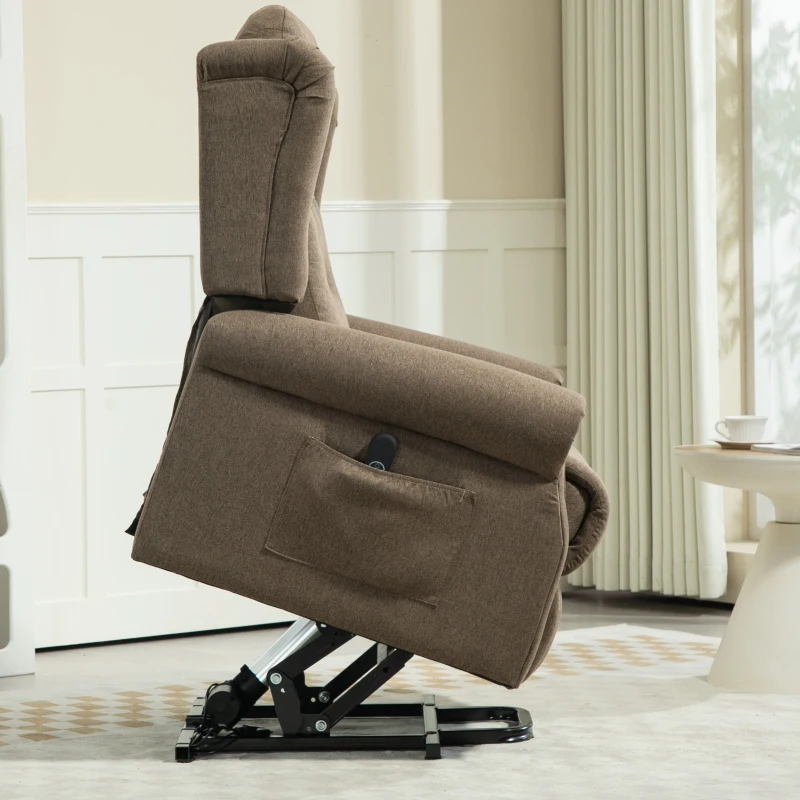 HOMCOM 45° Lifting Riser and Recliner Armchair  - Dark Brown