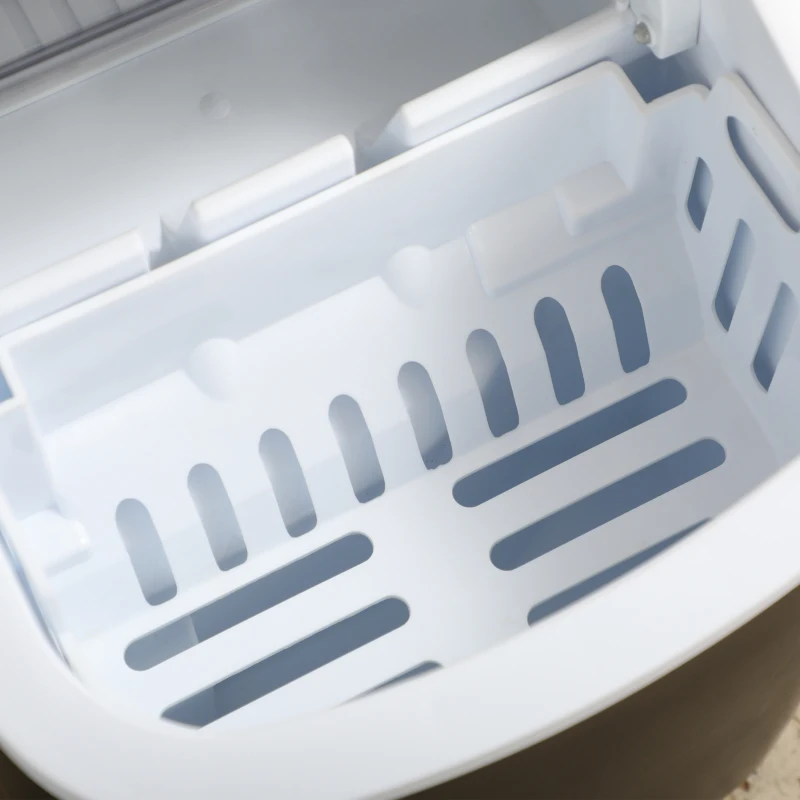 HOMCOM Machine à glaçons, 12kg en 24h, 9 glaçons en 6-12 minutes, ice maker avec poignée, panier et pelle, 22,2x29,4x29cm, noir