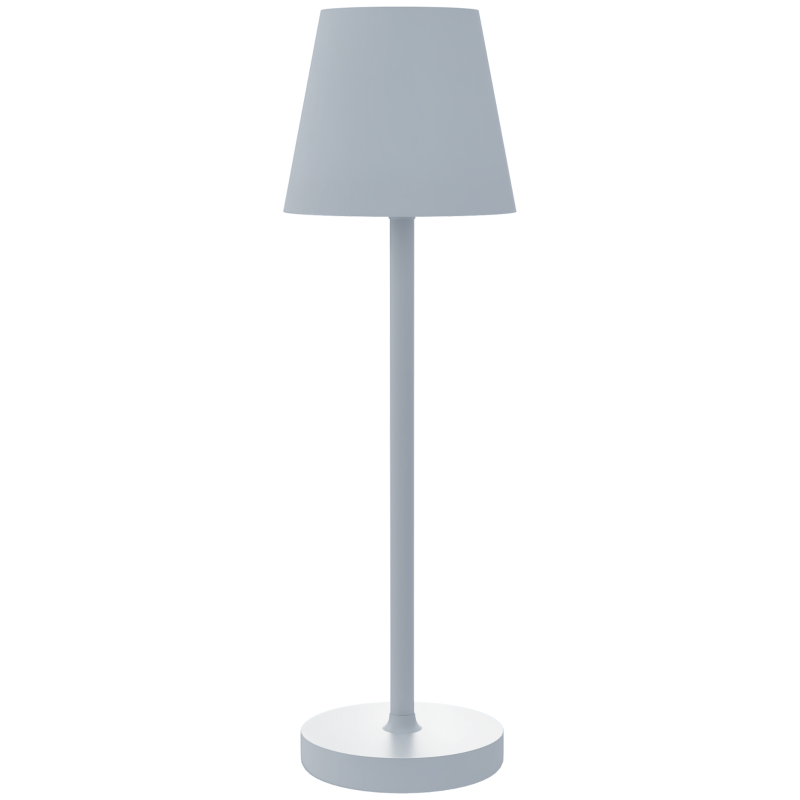 HOMCOM Lámpara de Mesita de Noche Inalámbrica con Luces LED Lámpara de Mesa USB-C Recargable 3 Colores Ø11,2x36,5 cm Gris