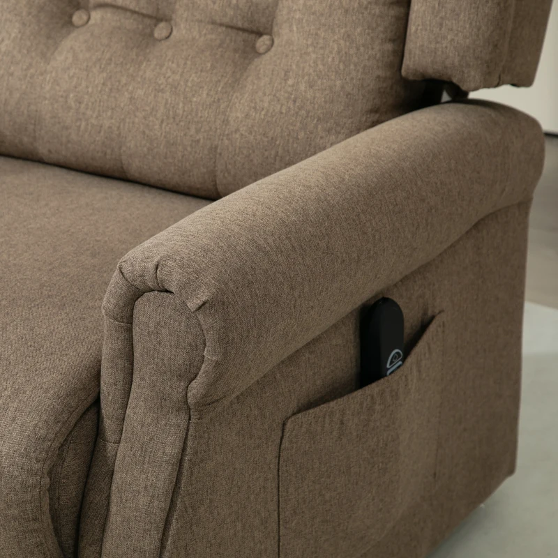 HOMCOM 45° Lifting Riser and Recliner Armchair  - Dark Brown