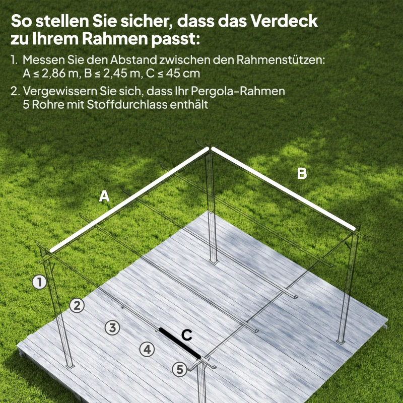 Outsunny Ersatzdach für 2,85 x 2 m Gartenpavillon, ausziehbar, einfache Montage, Polyester, Kaffee