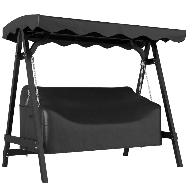 Outsunny 3-Sitzer Gartenschaukel-Abdeckung, wasserdichte Schutzhülle, winddicht und UV-beständig, 420D Oxford-Stoff