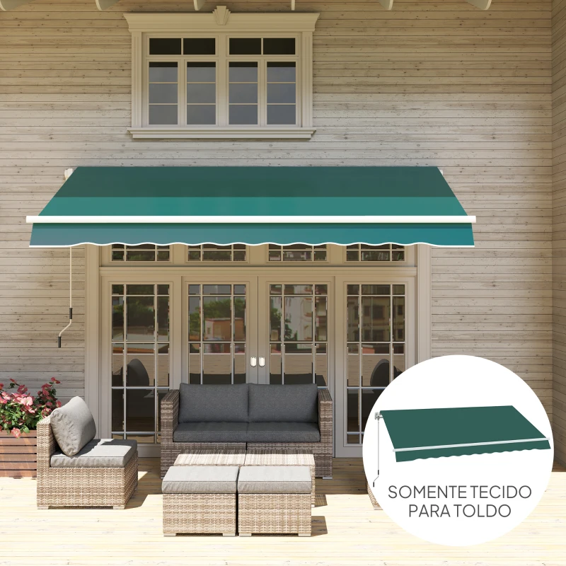Outsunny Tecido de Substituição para Toldo 2,8x2,5 m Tecido de Reposição com Proteção UV 50+ Impermeável Verde