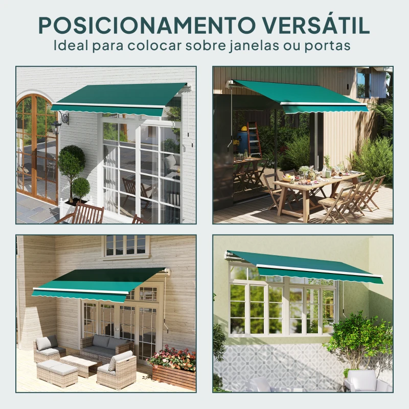 Outsunny Tecido de Substituição para Toldo 2,8x2,5 m Tecido de Reposição com Proteção UV 50+ Impermeável Verde