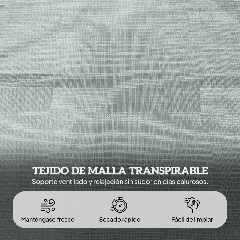 Outsunny Tumbona Plegable Respaldo Ajustable Orificio de Lectura Reposacabezas y Brazos Carga 120 kg 145x72x89 cm Gris Oscuro