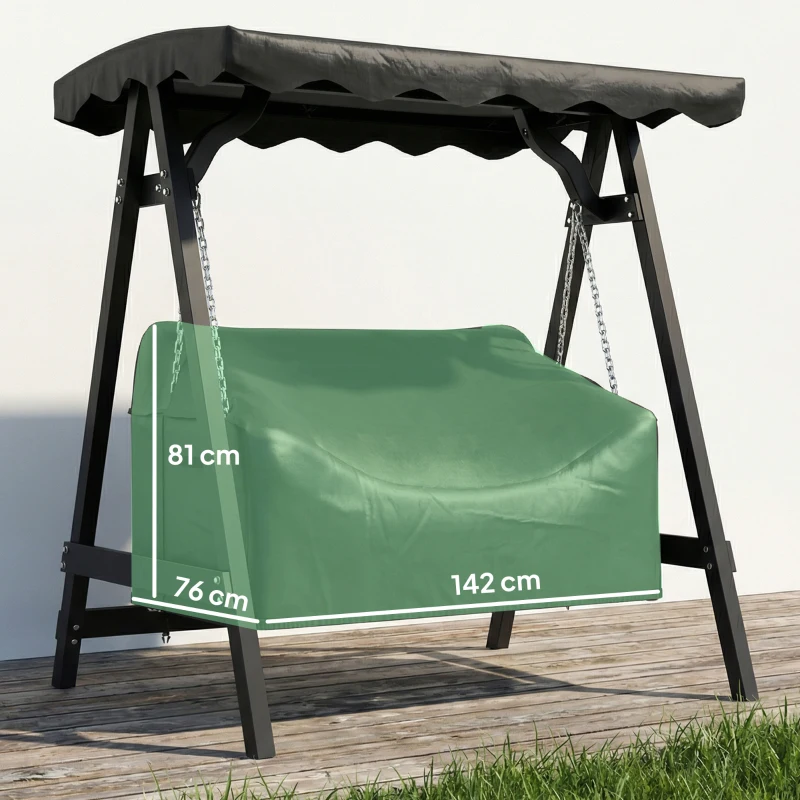 Outsunny 2-Sitzer Gartenschaukel-Abdeckung, wasserdichte Schutzhülle, winddicht und UV-beständig, 420D Oxford-Stoff