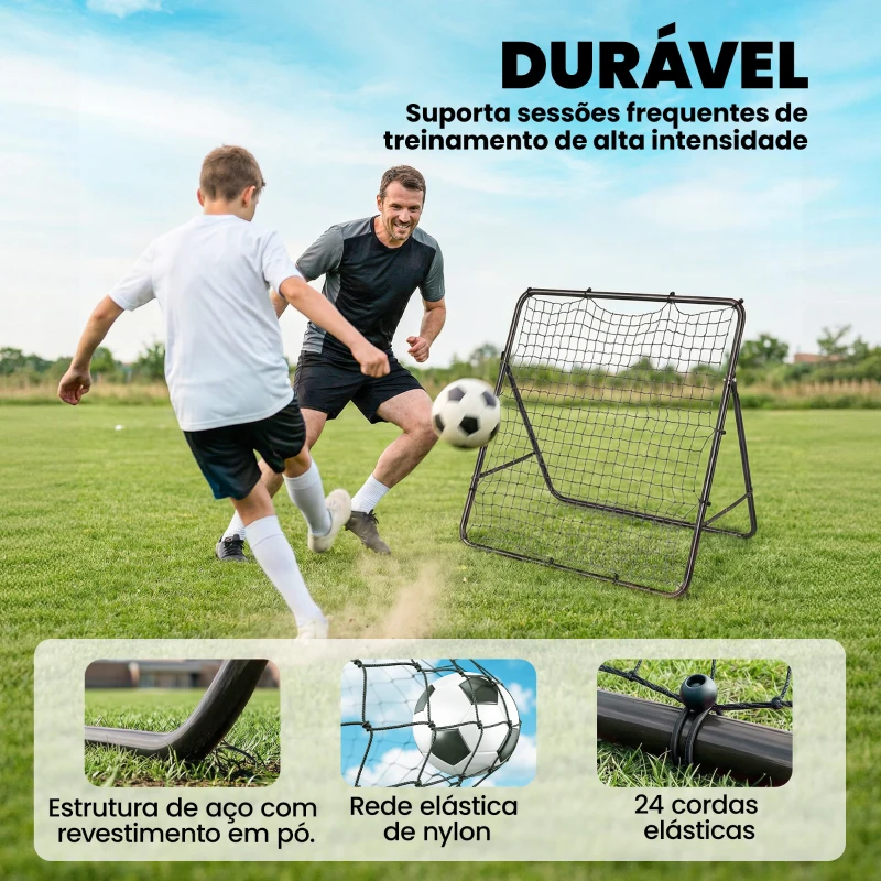 SPORTNOW Baliza Dobrável Rede de Treino de Futebol com Ângulo Ajustável em 5 Níveis com Estrutura de Aço 120x73x112 cm Preto