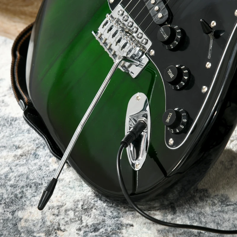 SPORTNOW Kit Guitarra Eléctrica de Iniciación con Amplificador 15W Afinador Digital Cuerdas Correa 3 Púas y Funda Negro