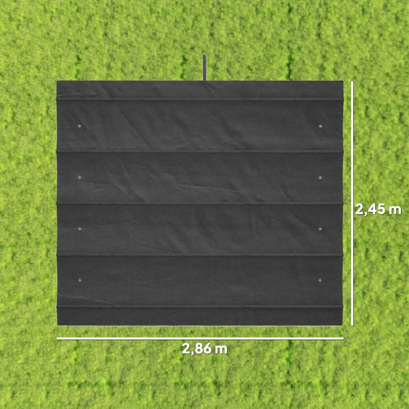 Outsunny Techo de Repuesto Retráctil 3x2,5 m para Marco de 2,85x2 m Toldo de Tela Solo para Cenador Jardín con 8 Orificios Gris Oscuro