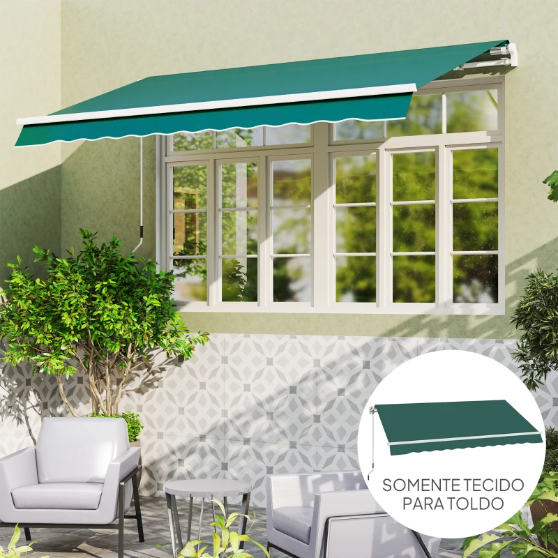 Outsunny Tecido de Substituição para Toldo 2,8x2,5 m Tecido de Reposição com Proteção UV 50+ Impermeável Verde