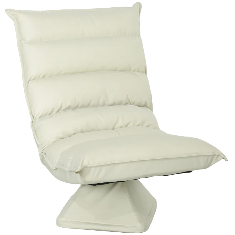 HOMCOM Relaxsessel, Sitzsack, verstellbare Rückenlehne, Lederoptik, 62x70x95cm, Beige