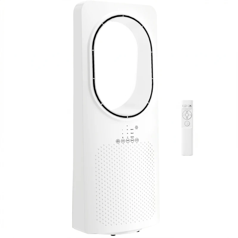 HOMCOM Ventilateur colonne ultra-silencieux 36 dB, ventilateur tour, oscillant à 45°, 3 vitesses, 3 modes, télécommande, blanc