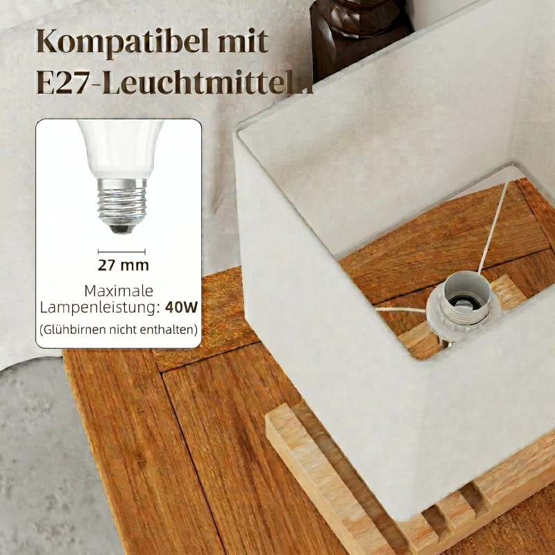 HOMCOM Lampe de chevet avec USB A+C, lampe de table moderne, 3 supports pour téléphone, ampoules non incluses, blanc