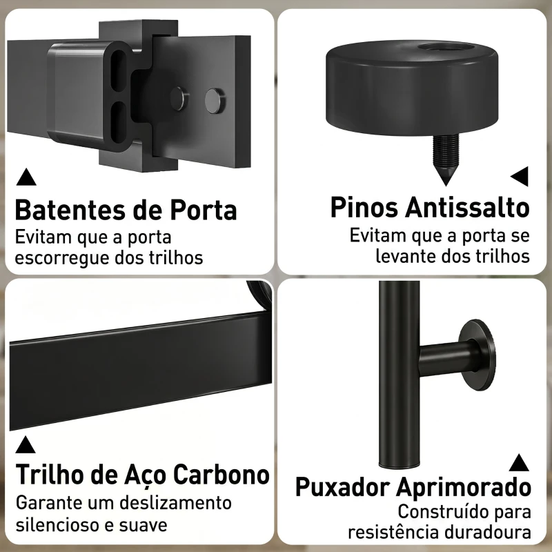 HOMCOM Porta de Correr com Ferragens 71x213 cm Porta de Correr Interior de MDF e Vidro Fosco com Rolo Trilho Guia de Chão Branco