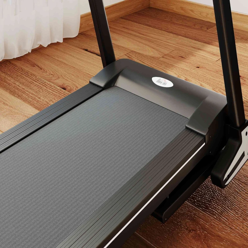 HOMCOM Motorised Folding Treadmill with 500W & LED Screen for Home, Black