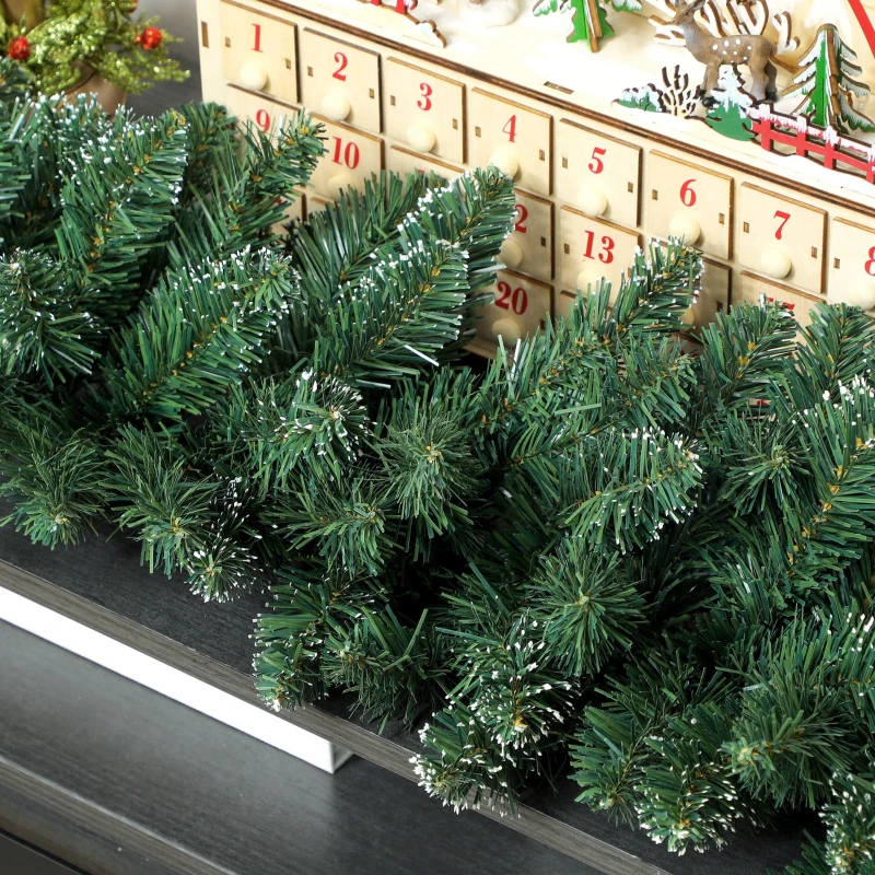 HOMCOM 2,7 m künstliche Weihnachtsgirlande Dekoration mit 216 Spitzen Tannengirlande für Treppen Kamin Grün