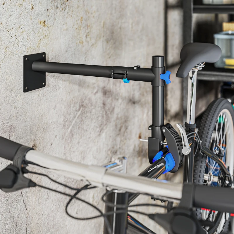 HOMCOM Support de réparation de vélo, réglable en hauteur, charge max. 25kg, montage entretien reparation VTT, vélo de route