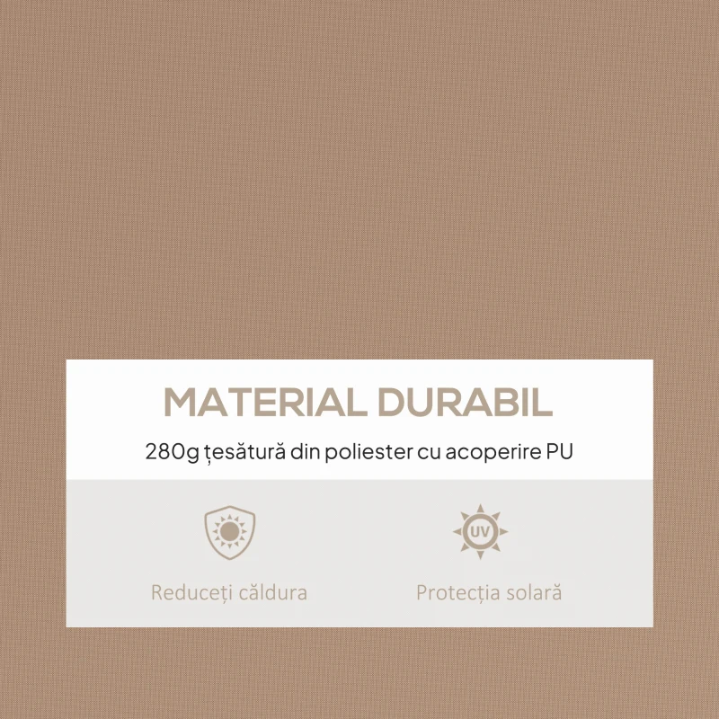 Outsunny Copertină de Soare pentru Exterior Retractabilă cu Brațe și Manivelă, 350x250 cm, Maro