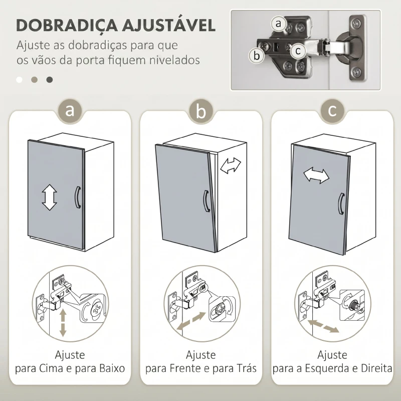 HOMCOM Móvel de Lavatório com 2 Portas e Prateleira Ajustável para Lavatório com ou sem Pedestal 60x34x70 cm Branco Brilhante