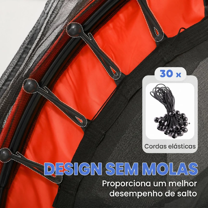 HOMCOM Trampolim para Crianças com Rede de Segurança e Estrutura de Aço para Interiores e Exteriores Carga 50 kg Ø163x190 cm Vermelho