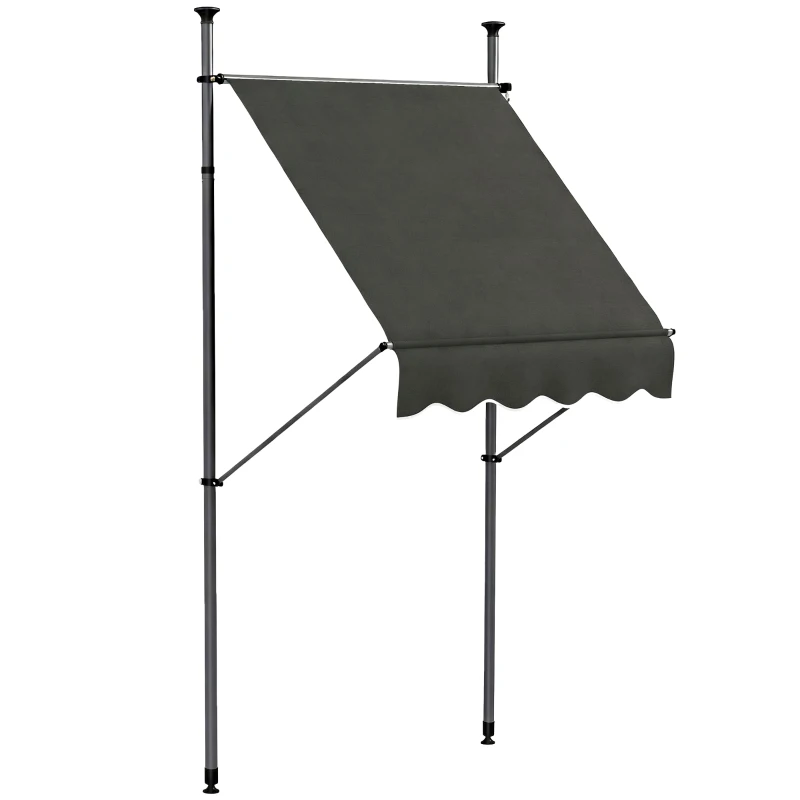 Outsunny Store banne autoportant manuel rétractable 1,5L x 1,2l x 2,1-3H m inclinaison réglable métal alu polyester gris foncé