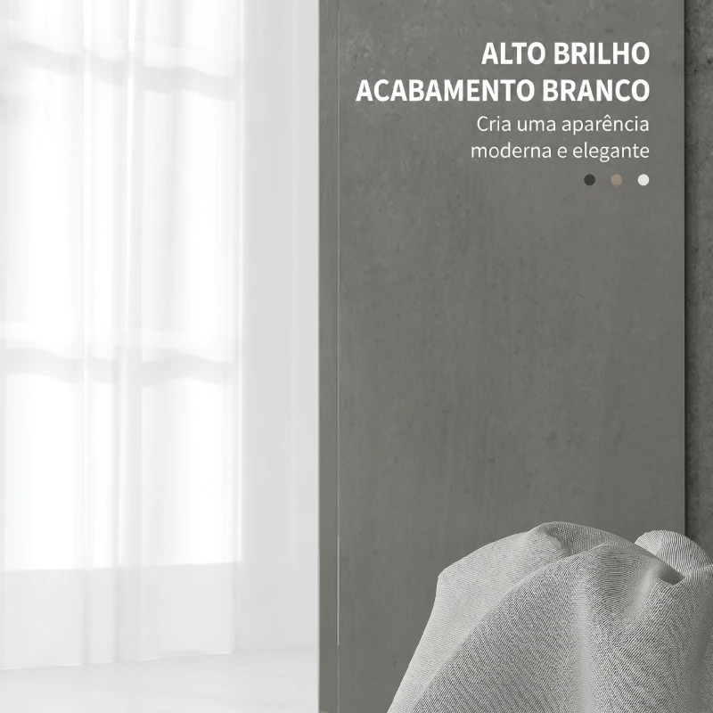 HOMCOM Móvel de Lavatório com 2 Portas e Prateleira Ajustável para Lavatório com ou sem Pedestal 60x34x70 cm Branco Brilhante