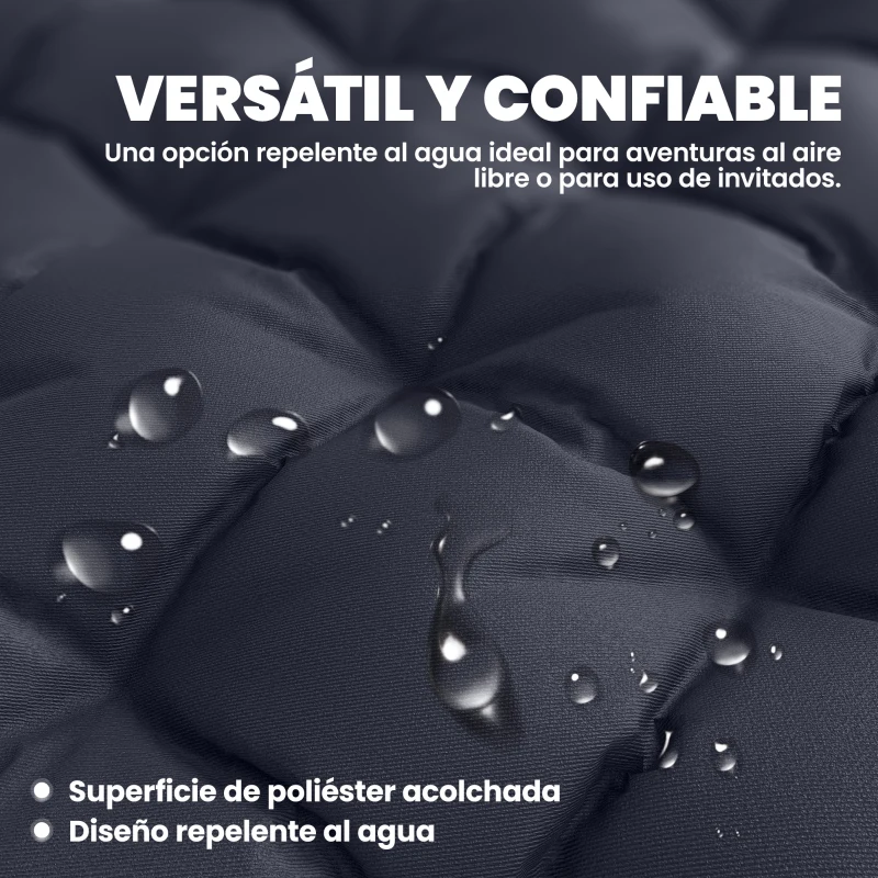 Outsunny Esterilla de Camping Plegable Portátil con Correas Antideslizante para Cama de Camping Tienda Viajes Gris Oscuro