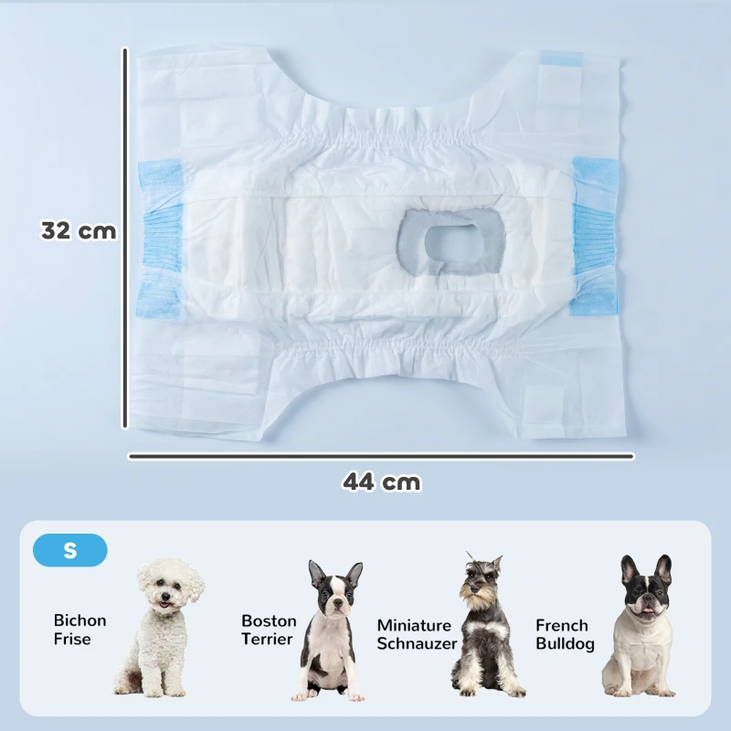 PawHut Disposable Dog Diapers Female for S Dogs Incontinence or Excitable Urination and Training 48 Count