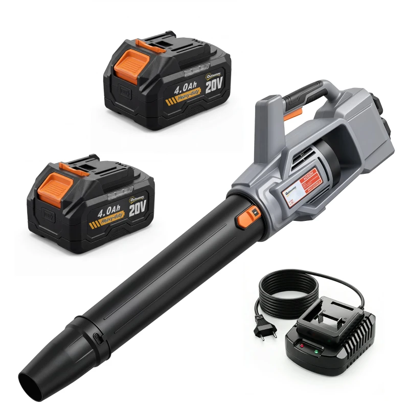 Outsunny Soffiatore Foglie Cordless 36V, 2 Batterie 4000mAh, Caricatore incluso, Modello Leggero.