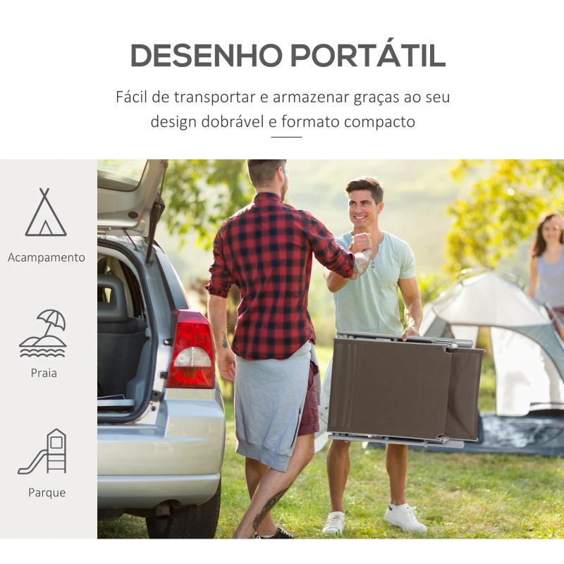 Outsunny Espreguiçadeira Dobrável de Jardim com Encosto Ajustável em 7 Posições Almofadas para Corpo Inteiro e Cabeça 137x63,5x100,5 cm Castanho