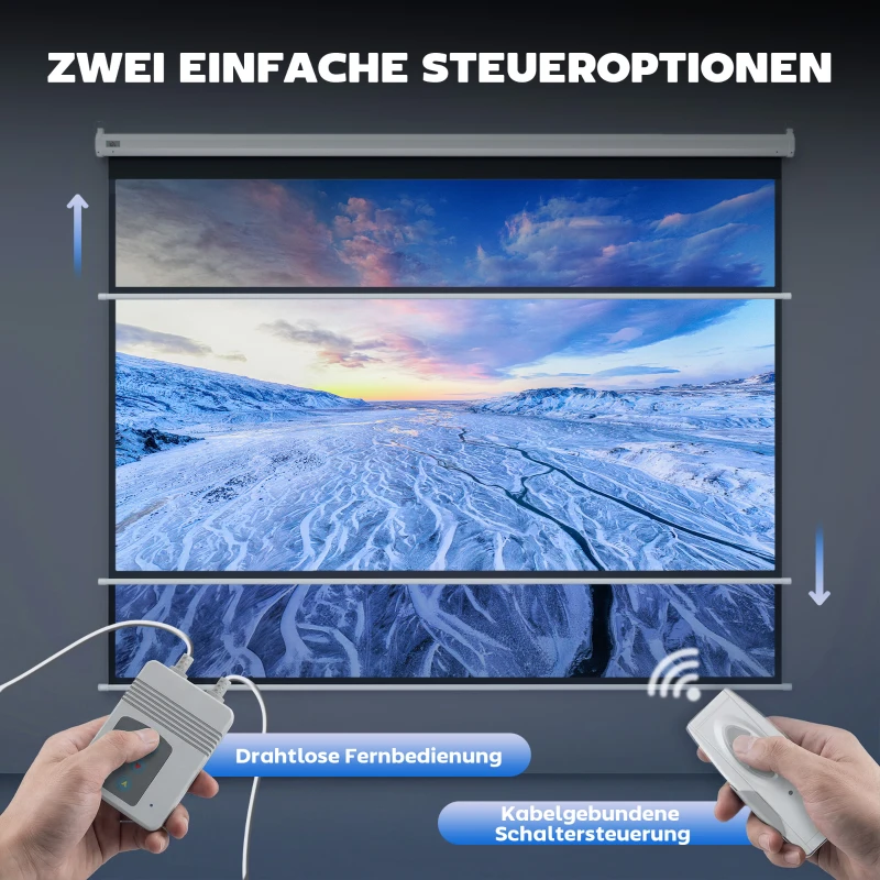 HOMCOM Beamer-Leinwand, inkl. Fernbedienung, 84 Zoll, 4:3 Format, 171x130 cm, Weiß