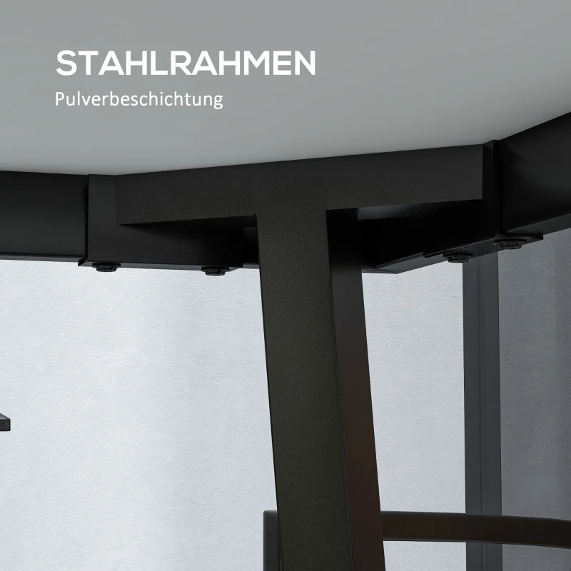 Outsunny Outdoor Tisch für 6 Personen, Holzoptik, Metallrahmen, wetterfest, 145 x 85 x 72 cm, Grau