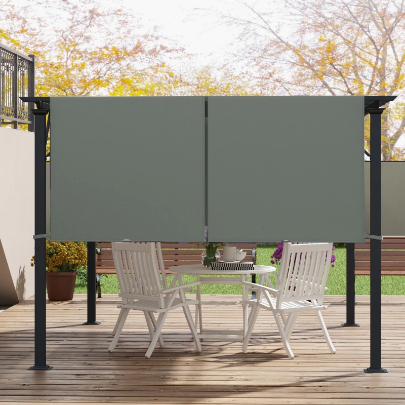 Outsunny Ersatzdach für Pergola mit UV-Schutz, Sonnensegel für Terrassenüberdachung für 3 x 3 m Pavillon, Dunkelgrau