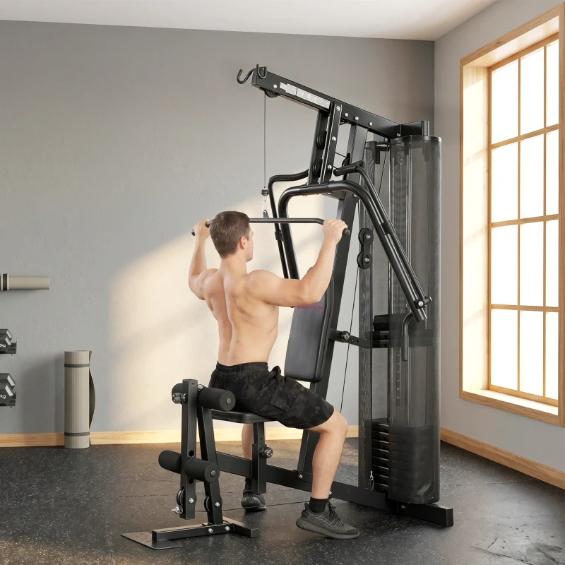 SPORTNOW Multi Gym with Adjustable Seat and Back, All in One Home Gym Machine with 45kg Weight Stack for Full Body Strength Training