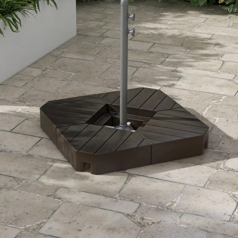 Outsunny Lot de 4 poids de lestage carré pour parasols déportés pieds croix - à remplir d'eau ou de sable jusqu'à 60/80 kg