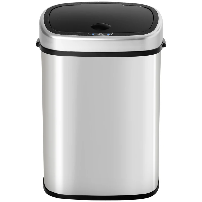 HOMCOM Stainless Steel Kitchen Sensor Dustbin Automatic Touchless Rubbish Garbage Waste Bin 58L Silver
