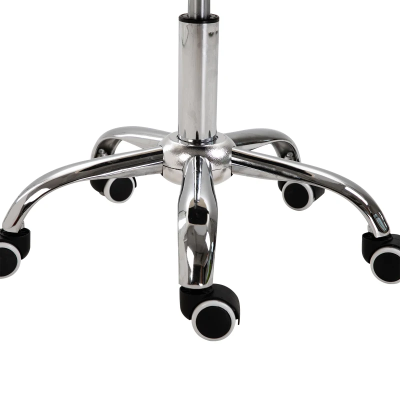 HOMCOM Height Adjustable Saddle Stool with Swivel Wheels, Faux Leather Salon Chair for Hairdressing, Beauty, Tattoo, White(m-18)