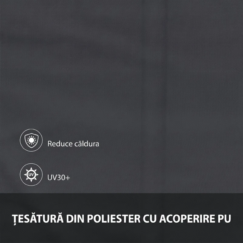 Outsunny Copertină Retractabilă cu Brațe, Deschidere Manuală, Înclinare și Protecție UV30+, 150x120 cm, Gri