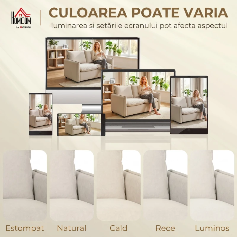 HOMCOM Canapea compactă mică