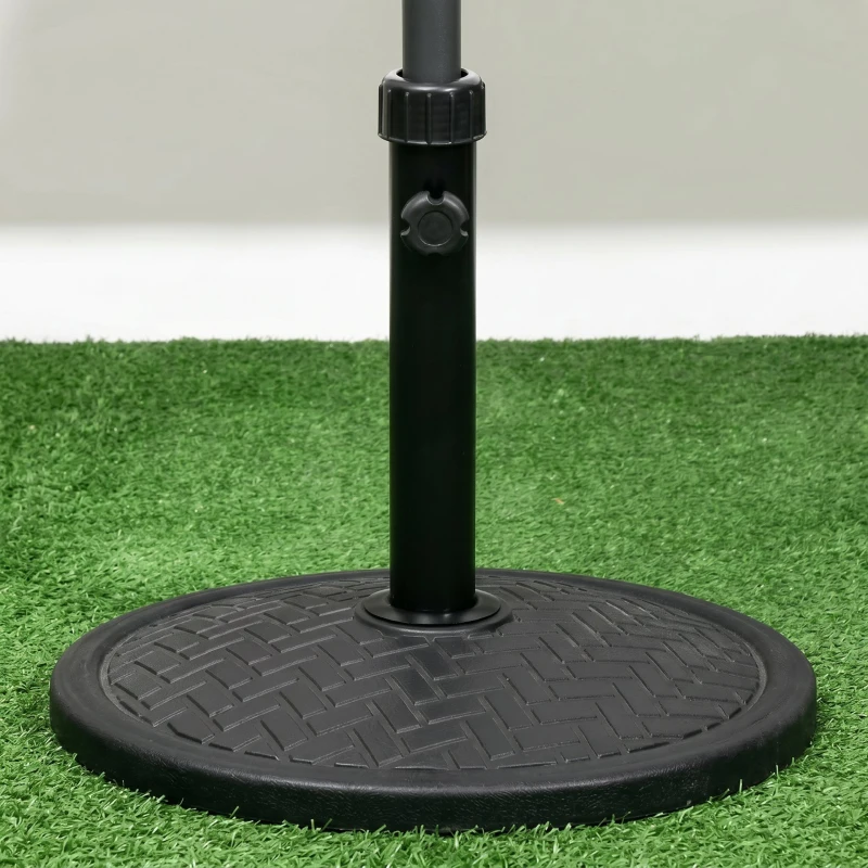 Outsunny Bază pentru umbrelă de 14kg pentru stâlpi cu diametru Ø32-38 mm, din metal și ciment, Ø46 cm, neagră