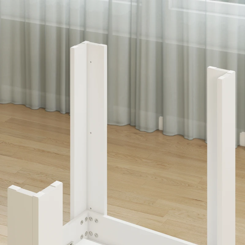 HOMCOM Table extensible, 140/180 x 80 cm Table de cuisine pour 6-8 personnes, pour cuisine, salle à manger, blanc