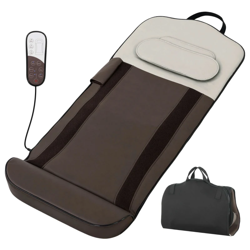 HOMCOM Tapis de Massage Corps Complet Pliable avec Chauffage Compression d'Air 4 Modes 3 Intensités Arrêt Automatique